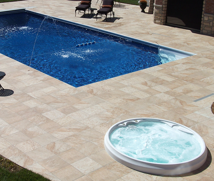 7' Round Silver Marble Cardinal Luxury Spa (Non-Spillover) with 25 Jets